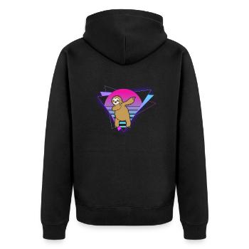 Paresseux Vaporwave - Veste à capuche bio Premium Unisexe - noir - Dos - Nico (187cm)