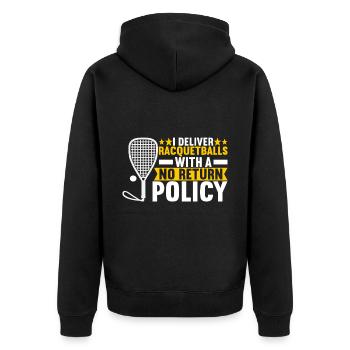 Racquetball Racquetball Player - Unisex Premium Organic Zip Hoodie - black - Back - Nico (187cm)