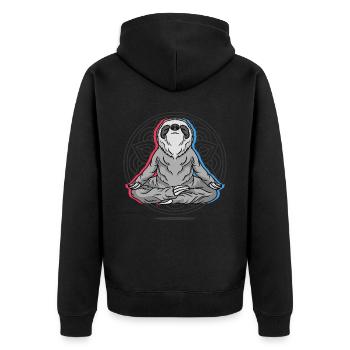Namaste Paresseux Mandala Lotus Méditation Paresseux - Veste à capuche bio Premium Unisexe - noir - Dos - Nico (187cm)