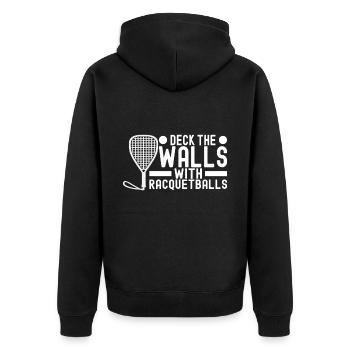 Racquetball Racquetball Player - Unisex Premium Organic Zip Hoodie - black - Back - Nico (187cm)