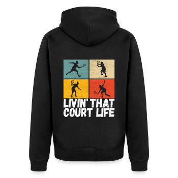Racquetball Racquetball Player - Unisex Premium Organic Zip Hoodie - black - Back - Nico (187cm)