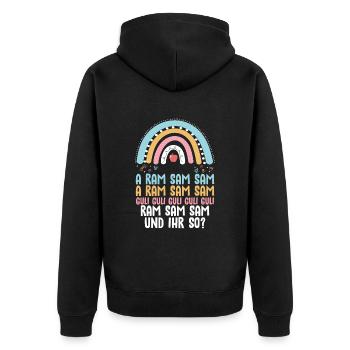 Aramsam, Guli Gulli, nursery rhyme, teacher, educator - Unisex Premium Organic Zip Hoodie - black - Back - Nico (187cm)