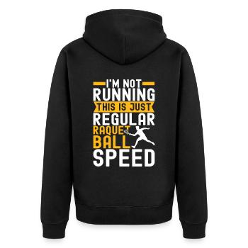 Racquetball Racquetball Player - Unisex Premium Organic Zip Hoodie - black - Back - Nico (187cm)