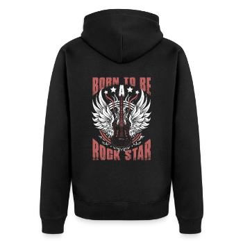 Born To Be A Rock Star Rock Music - Veste à capuche bio Premium Unisexe - noir - Dos - Nico (187cm)