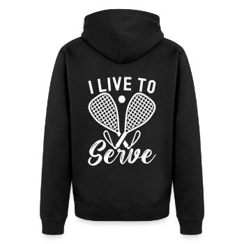 Racquetball Racquetball Player - Unisex Premium Organic Zip Hoodie - black - Back - Nico (187cm)