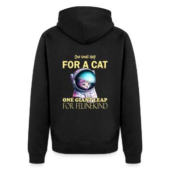 Chat astronaute - Veste à capuche bio Premium Unisexe - noir - Dos - Nico (187cm)