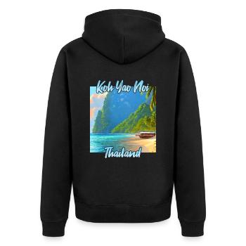 Coucher de soleil à Koh Yao Noi en Thaïlande - Veste à capuche bio Premium Unisexe - noir - Dos - Nico (187cm)