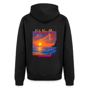 Coucher de soleil à Koh Yao Noi en Thaïlande - Veste à capuche bio Premium Unisexe - noir - Dos - Nico (187cm)