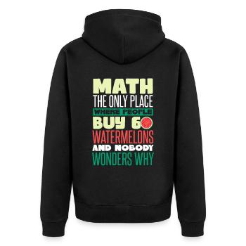 Math Pastèque drôle - Veste à capuche bio Premium Unisexe - noir - Dos - Nico (187cm)