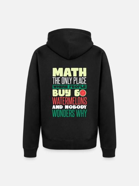 Math Pastèque drôle - Veste à capuche bio Premium Unisexe - noir