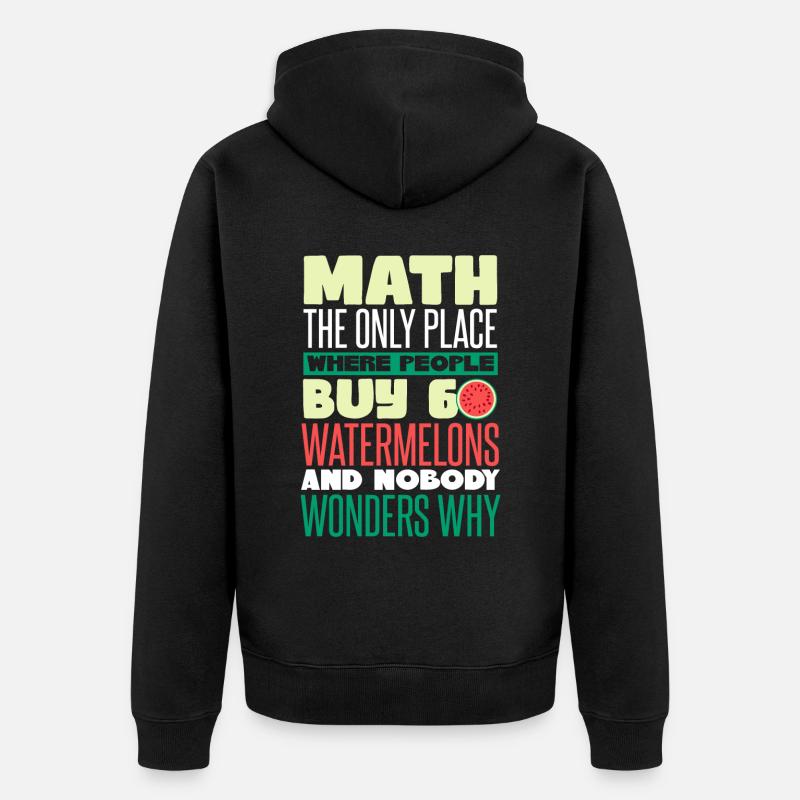Math Pastèque drôle - Veste à capuche bio Premium Unisexe - noir