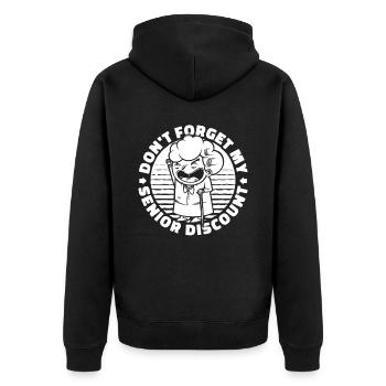 Pensioner pension funny - Unisex Premium Organic Zip Hoodie - black - Back - Nico (187cm)