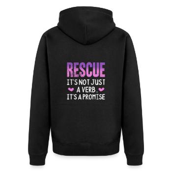 Animal Rescue Animal Welfare Animal Friend Gift - Unisex Premium Organic Zip Hoodie - black - Back - Nico (187cm)