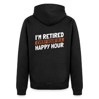 Rentner Rente Rentner - Unisex Premium Bio Zip Hoodie - Schwarz - Hinten - Nico (187cm)