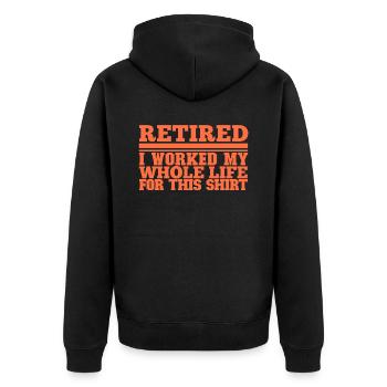Rentner Rente Humor - Unisex Premium Bio Zip Hoodie - Schwarz - Hinten - Nico (187cm)