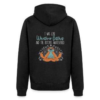 Sloth Humor Sloth Yoga - Unisex Premium Organic Zip Hoodie - black - Back - Nico (187cm)