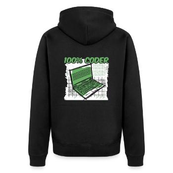 Developer Coder Programmer - Unisex Premium Organic Zip Hoodie - black - Back - Nico (187cm)