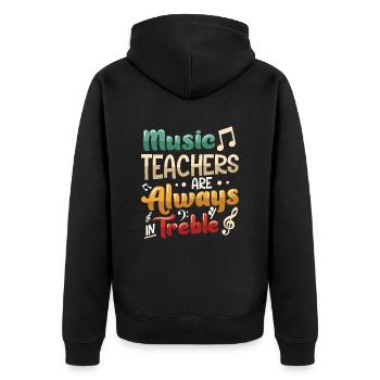 Music teachers are always flying high - Unisex Premium Organic Zip Hoodie - black - Back - Nico (187cm)