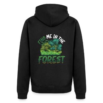 Trouvez-moi dans la forêt - Forest Lovers - Veste à capuche bio Premium Unisexe - noir - Dos - Nico (187cm)