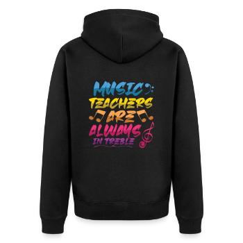 Music teachers are always flying high - Unisex Premium Organic Zip Hoodie - black - Back - Nico (187cm)