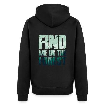 Trouvez-moi dans la forêt - Forest Lovers - Veste à capuche bio Premium Unisexe - noir - Dos - Nico (187cm)