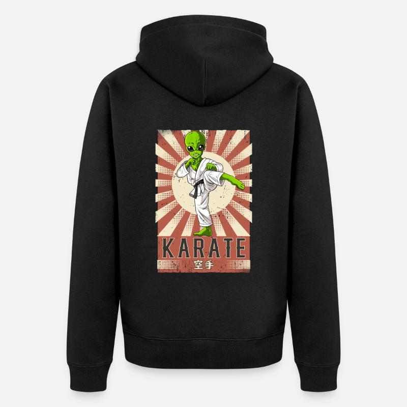 Karaté - Veste à capuche bio Premium Unisexe - noir