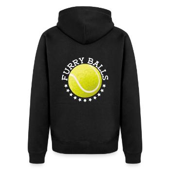 Furry Balls - Drôle de tennis - Veste à capuche bio Premium Unisexe - noir - Dos - Nico (187cm)