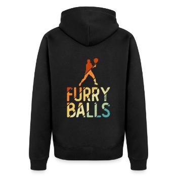 Furry Balls - Drôle de tennis - Veste à capuche bio Premium Unisexe - noir - Dos - Nico (187cm)