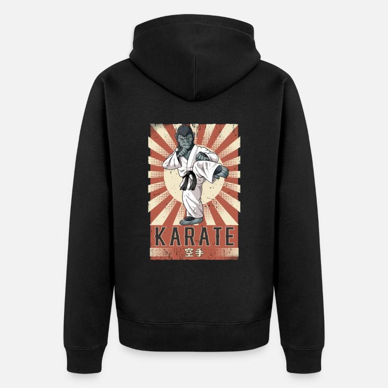 Karaté - Veste à capuche bio Premium Unisexe - noir