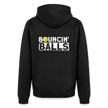Bouncin' Balls - Tennis amusant - Veste à capuche bio Premium Unisexe - noir - Dos - Nico (187cm)