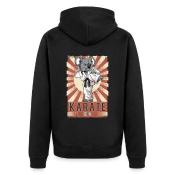 Karate - Unisex Premium Bio Zip Hoodie - Schwarz - Hinten - Nico (187cm)