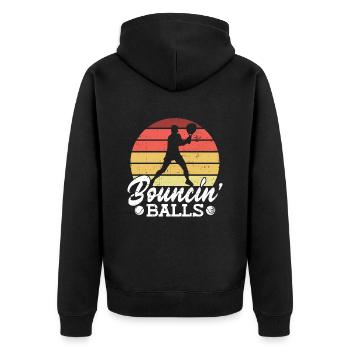 Bouncin' Balls - Tennis amusant - Veste à capuche bio Premium Unisexe - noir - Dos - Nico (187cm)