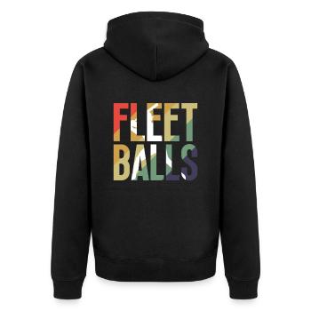 Flotte Bälle - Lustiger Baseball - Unisex Premium Bio Zip Hoodie - Schwarz - Hinten - Nico (187cm)