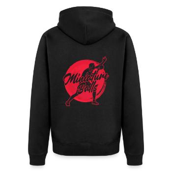 Miniaturbälle - Lustiges Ping Pong - Unisex Premium Bio Zip Hoodie - Schwarz - Hinten - Nico (187cm)