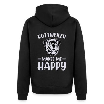 Rottweiler me rend heureux - Veste à capuche bio Premium Unisexe - noir - Dos - Nico (187cm)