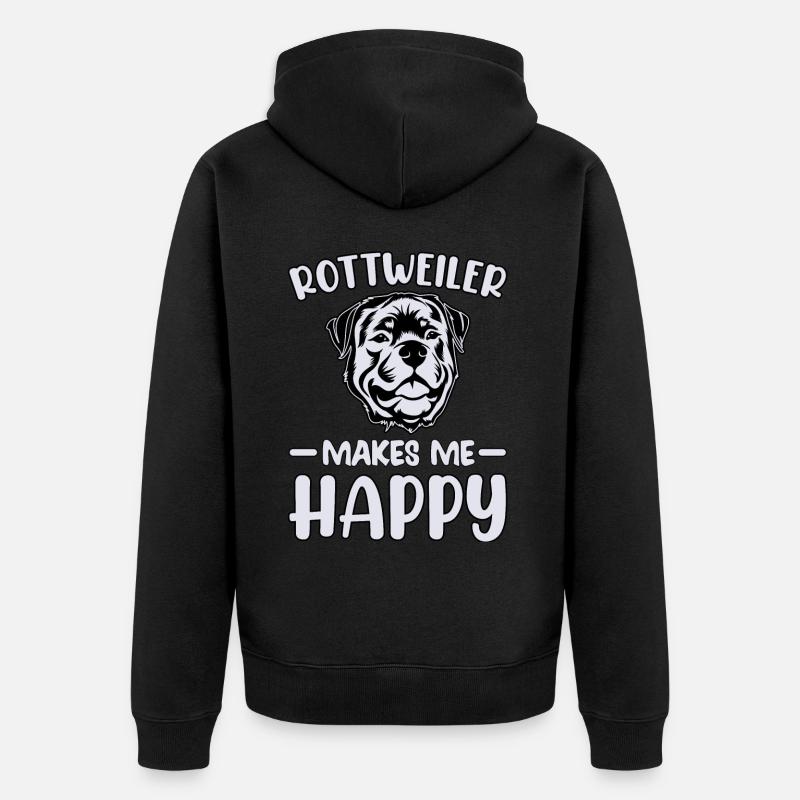 Rottweiler me rend heureux - Veste à capuche bio Premium Unisexe - noir