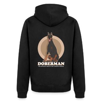 Doberman Dogs Dog Owner Gift - Unisex Premium Organic Zip Hoodie - black - Back - Nico (187cm)