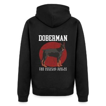 Doberman Dog Owner Dog Gift - Unisex Premium Organic Zip Hoodie - black - Back - Nico (187cm)