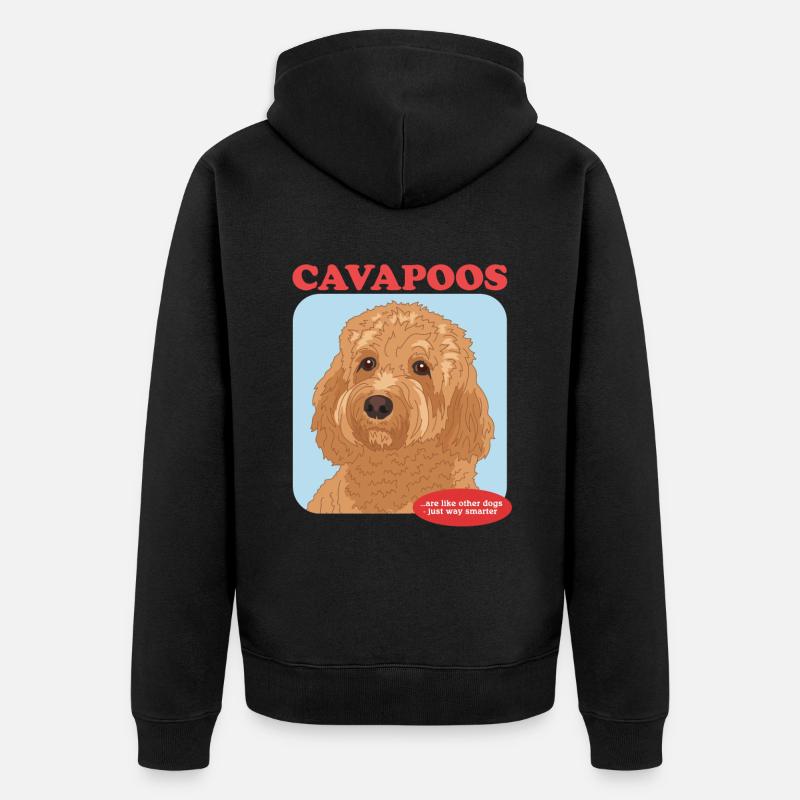 Cavapoo Hunde Cavoodle Hundebesitzer Geschenk - Unisex Premium Bio Zip Hoodie - Schwarz