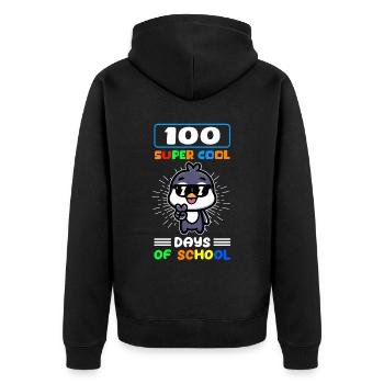 100 School Days School Kids Student Gift - Unisex Premium Organic Zip Hoodie - black - Back - Nico (187cm)