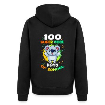 100 School Days Kids School Student Gift - Unisex Premium Organic Zip Hoodie - black - Back - Nico (187cm)