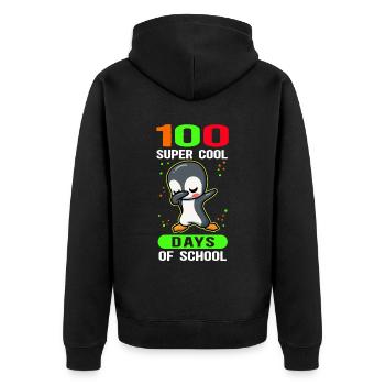 100 School Days School Kids School Gift - Unisex Premium Organic Zip Hoodie - black - Back - Nico (187cm)