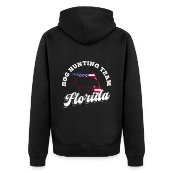 Schweinejagd Florida Design Für Wildschweinjäger - Unisex Premium Organic Zip Hoodie - black - Back - Nico (187cm)