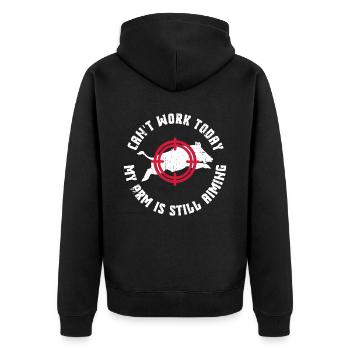Schweinejagd-design Für Die Wildschweinjagd - Unisex Premium Bio Zip Hoodie - Schwarz - Hinten - Nico (187cm)