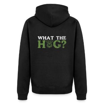 Schweinejagd-design Für - Unisex Premium Organic Zip Hoodie - black - Back - Nico (187cm)