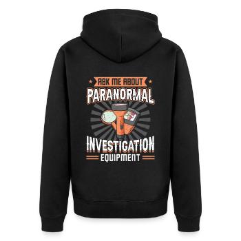 Paranormal Investigation Equipment - Unisex Premium Bio Zip Hoodie - Schwarz - Hinten - Nico (187cm)
