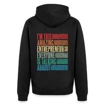 Vintage Entrepreneur Cadeau Rétro - Veste à capuche bio Premium Unisexe - noir - Dos - Nico (187cm)