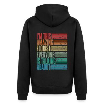 Vintage Florist Florist Gift Retro - Unisex Premium Organic Zip Hoodie - black - Back - Nico (187cm)