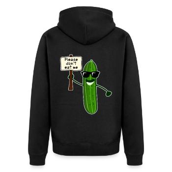 Gurke mit Sonnenbrille Gurken - Unisex Premium Bio Zip Hoodie - Schwarz - Hinten - Nico (187cm)
