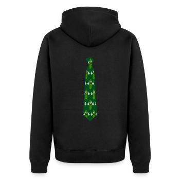 Gurken Krawatte mit Gurke - Unisex Premium Bio Zip Hoodie - Schwarz - Hinten - Nico (187cm)